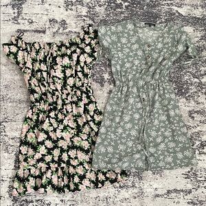 Floral Off-Shoulder and Button-Front Dresses
